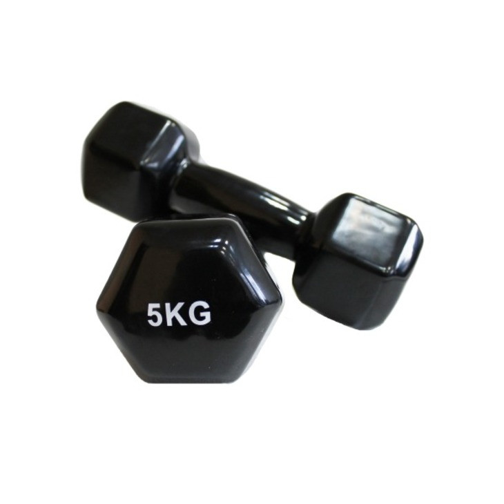 Аеробна вінілова гантель VDD-01 Fitnessport 10176FS, чорний 5 кг