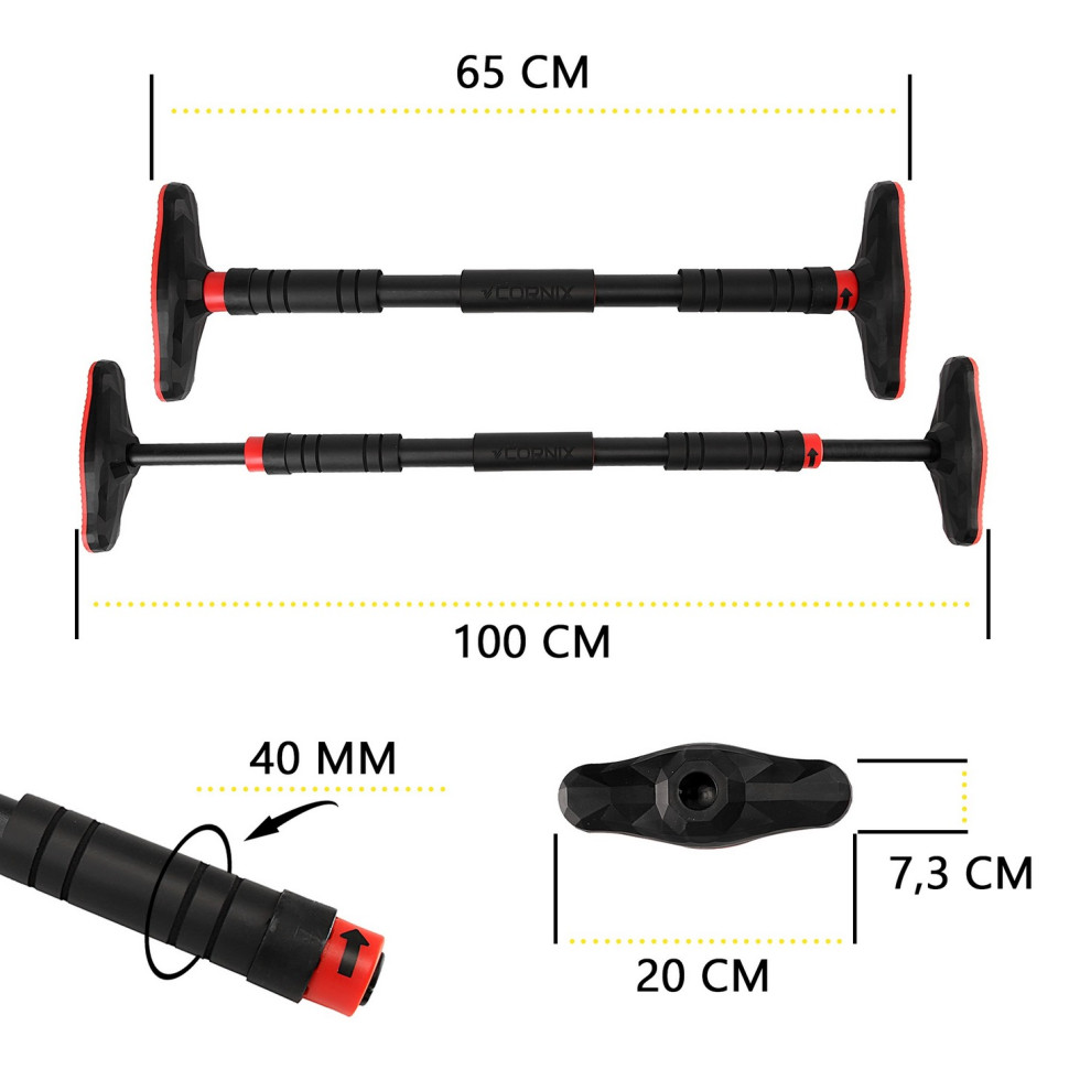 Турник раздвижной Pro Cornix XR-0283 Black/Red, размер 65 х 100 см