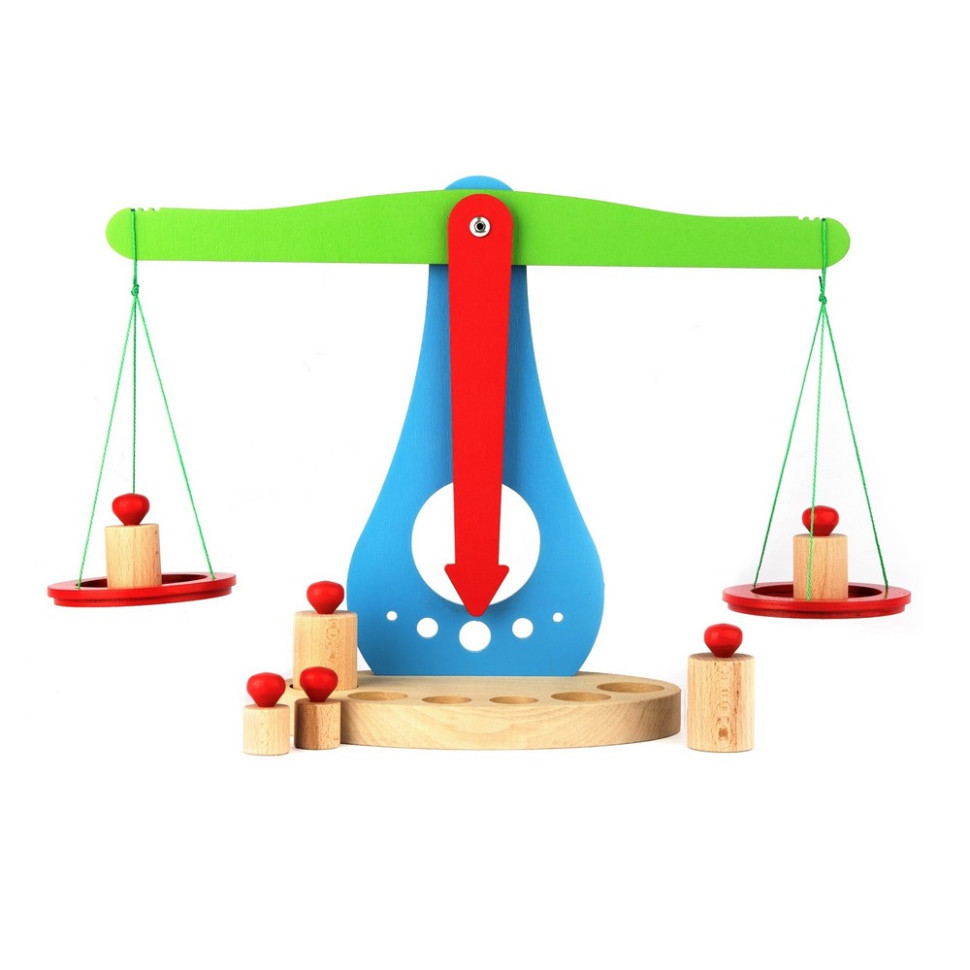 Детские учебные весы Komarovtoys А 376 с гирьками 6 штук