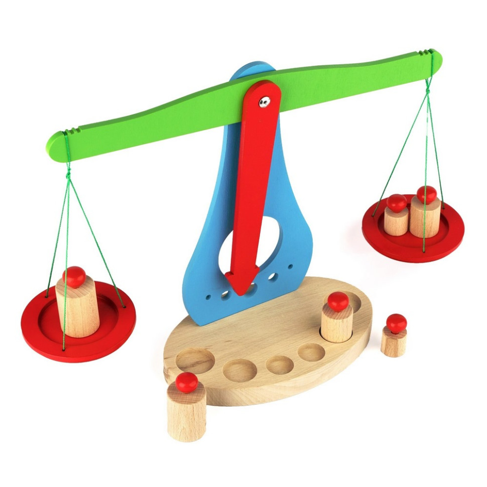 Детские учебные весы Komarovtoys А 376 с гирьками 6 штук