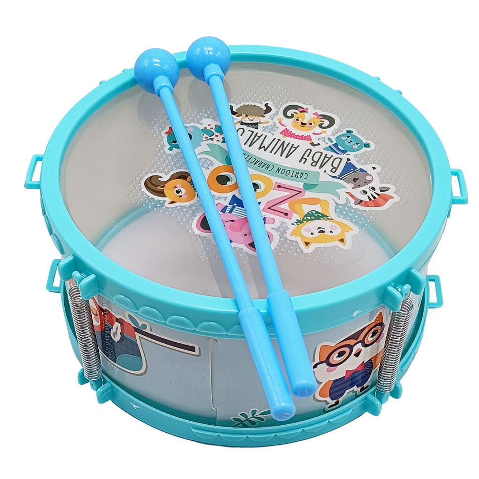 Детская игрушка Барабан Bambi 168-14C(Turquoiuse) палочки 2 шт 20см