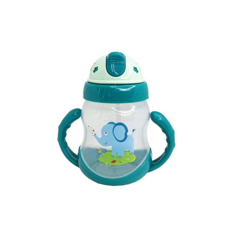 Бутылочка пластиковая с ручками Mega Zayka MGZ-0322(Green) 250 мл