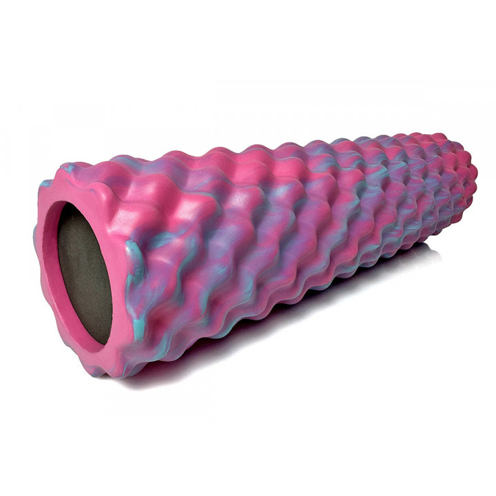 Масажний ролик Bubbles EasyFit EF-3341-1-P рожевий-блакитний 45 см