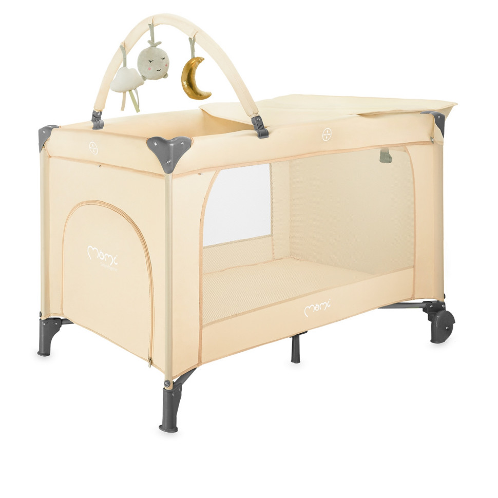 Детская кровать-манеж BELOVE PLUS MoMi LOZE00026 beige складная, с игрушками