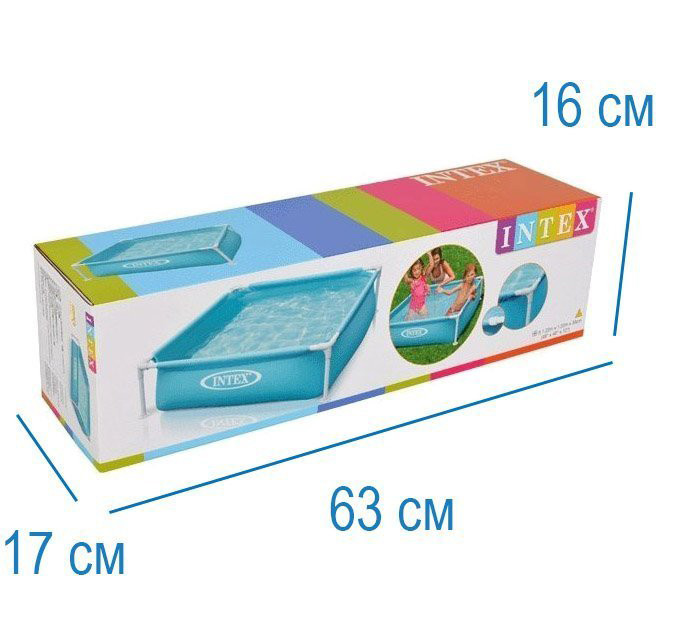 Каркасний басейн Квадрат Intex 57173, 122х122х30 см, 337 л, блакитний
