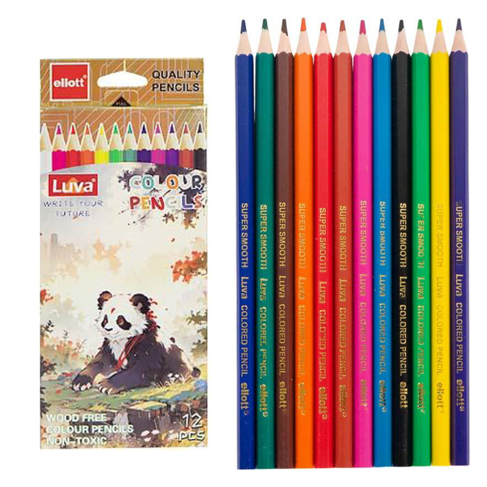 Набор цветных карандашей Luva Ellott CQ1004-12-3, 12 цветов