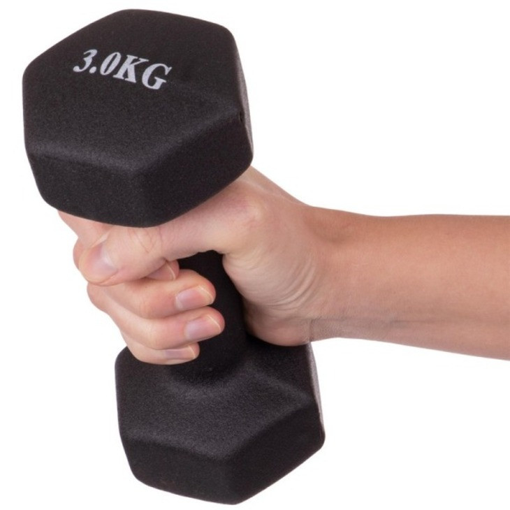 Аэробная неопреновая гантель VDD-02 Fitnessport 10181FS, черный 3 кг