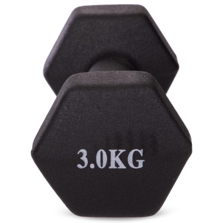 Аэробная неопреновая гантель VDD-02 Fitnessport 10181FS, черный 3 кг