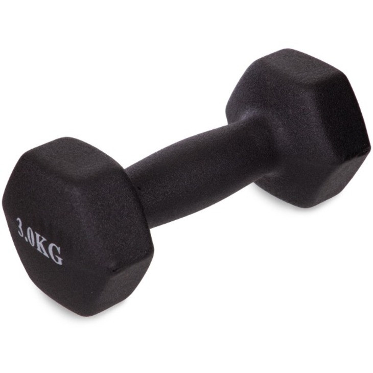 Аэробная неопреновая гантель VDD-02 Fitnessport 10181FS, черный 3 кг