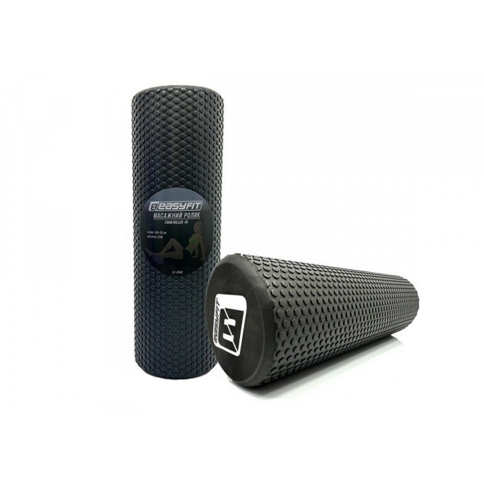 Масажний ролик Foam Roller EasyFit EF-2030-BK 45 см, Чорний