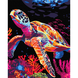 Картина по номерам "Фантазия черепахи" Brushme BSB0017, 40х50 см Картина по номерам "Фантазия черепахи" Brushme BSB0017, 40х50 см