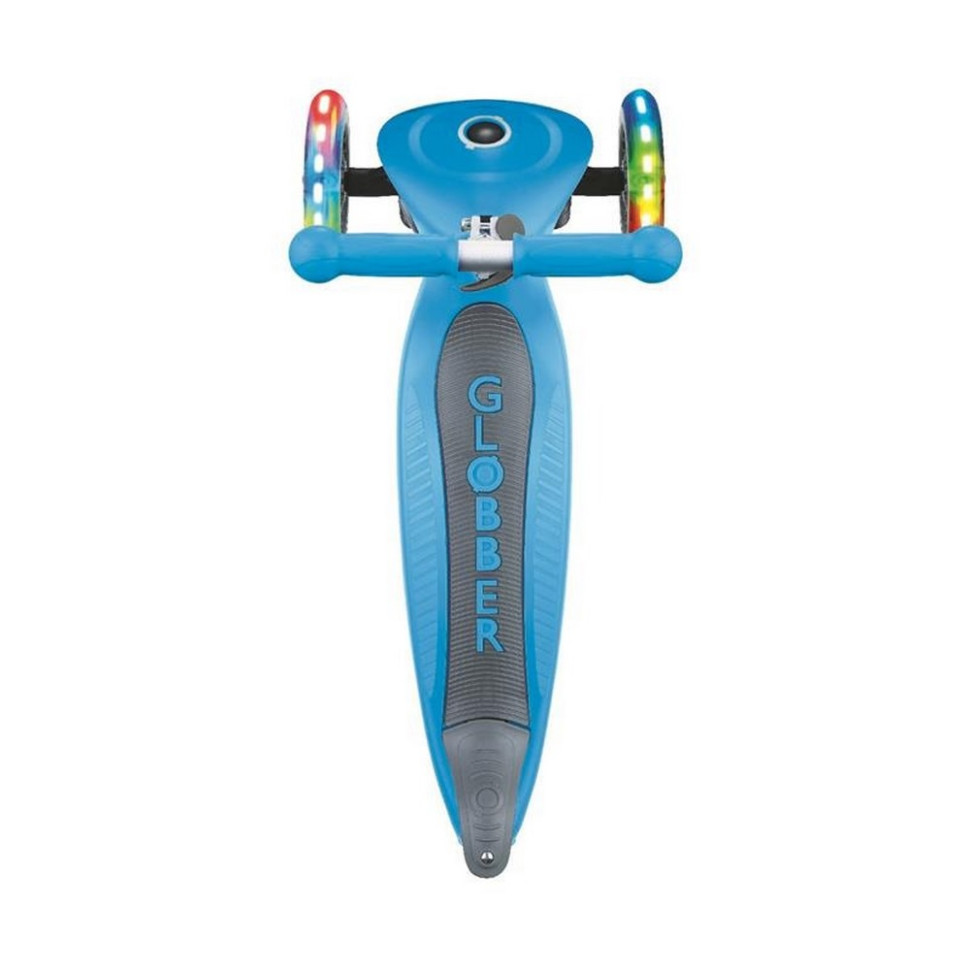 Самокат трехколесный PRIMO FOLDABLE LIGHTS GLOBBER 432-101-2 голубой, колеса с подсветкой