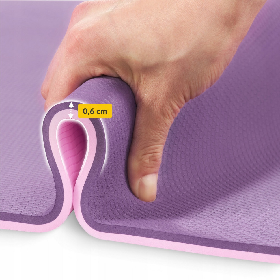 Коврик мат для йоги и фитнеса 4FIZJO P-5907739316967, 180x60x1 см, Violet/Pink 