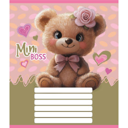 Тетрадь ученическая "Мини мишки" Leader 012-510157C-5 в косую линию, 12 листов (959051)