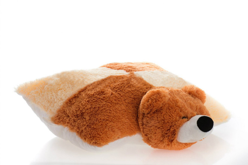 Мягкая игрушка-подушка Alina Toys мишка 55 см коричневый и персиковый 5784768ALN