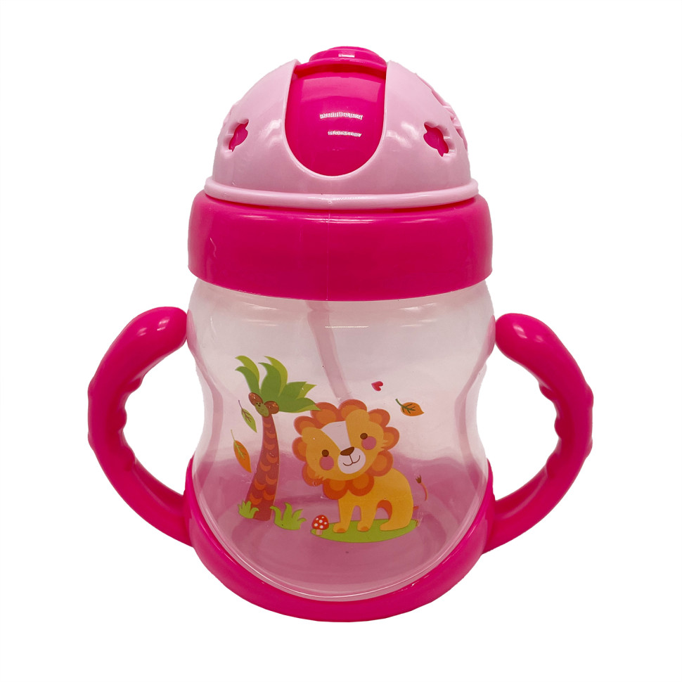 Бутылочка пластиковая с ручками Mega Zayka MGZ-0322(Pink) 250 мл