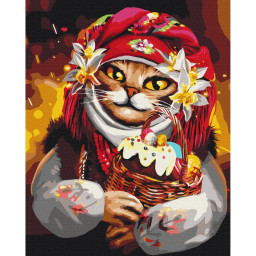 Картина по номерам "Пасхальная кошка" © Марианна Пащук Brushme BS53428, 40х50 см