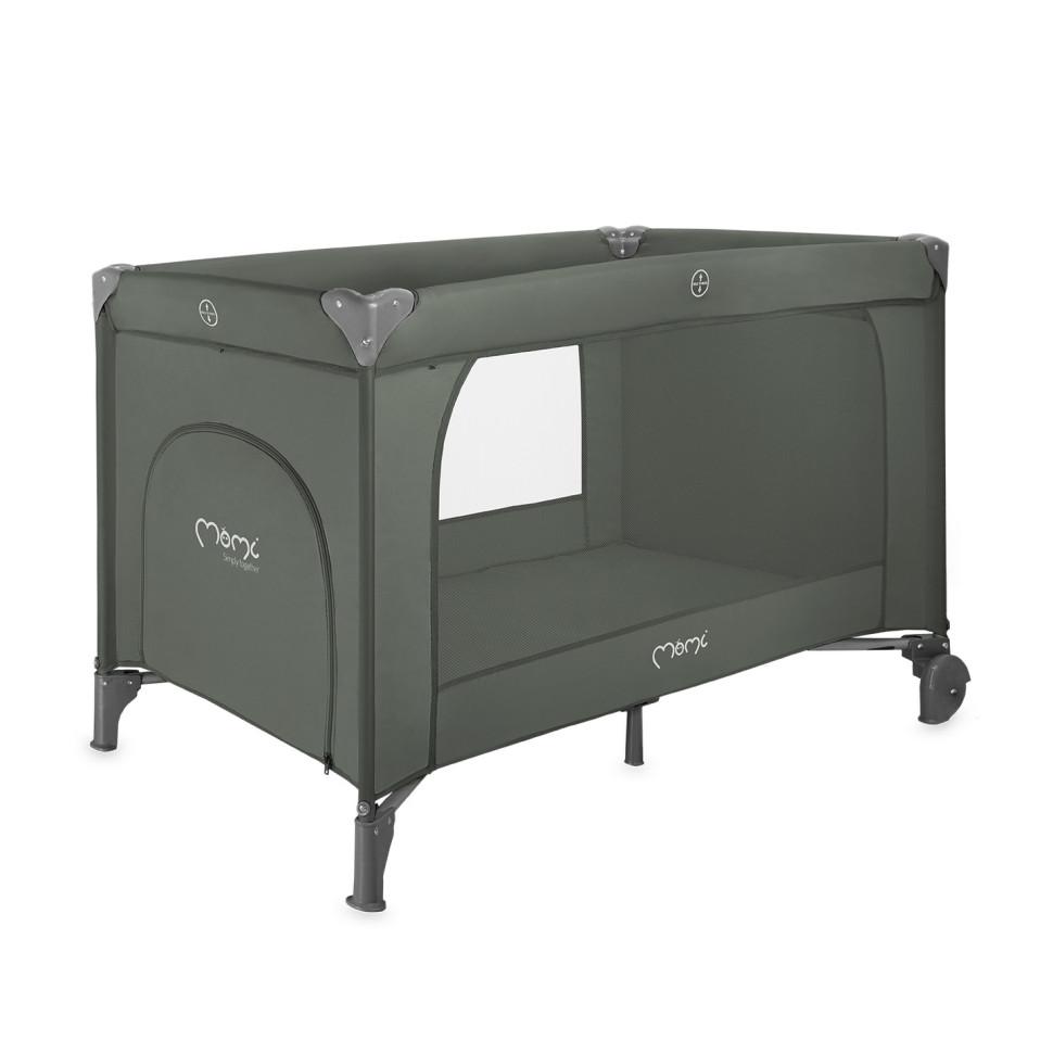 Детская кровать-манеж BELOVE PLUS MoMi LOZE00025 dark green складная, с игрушками