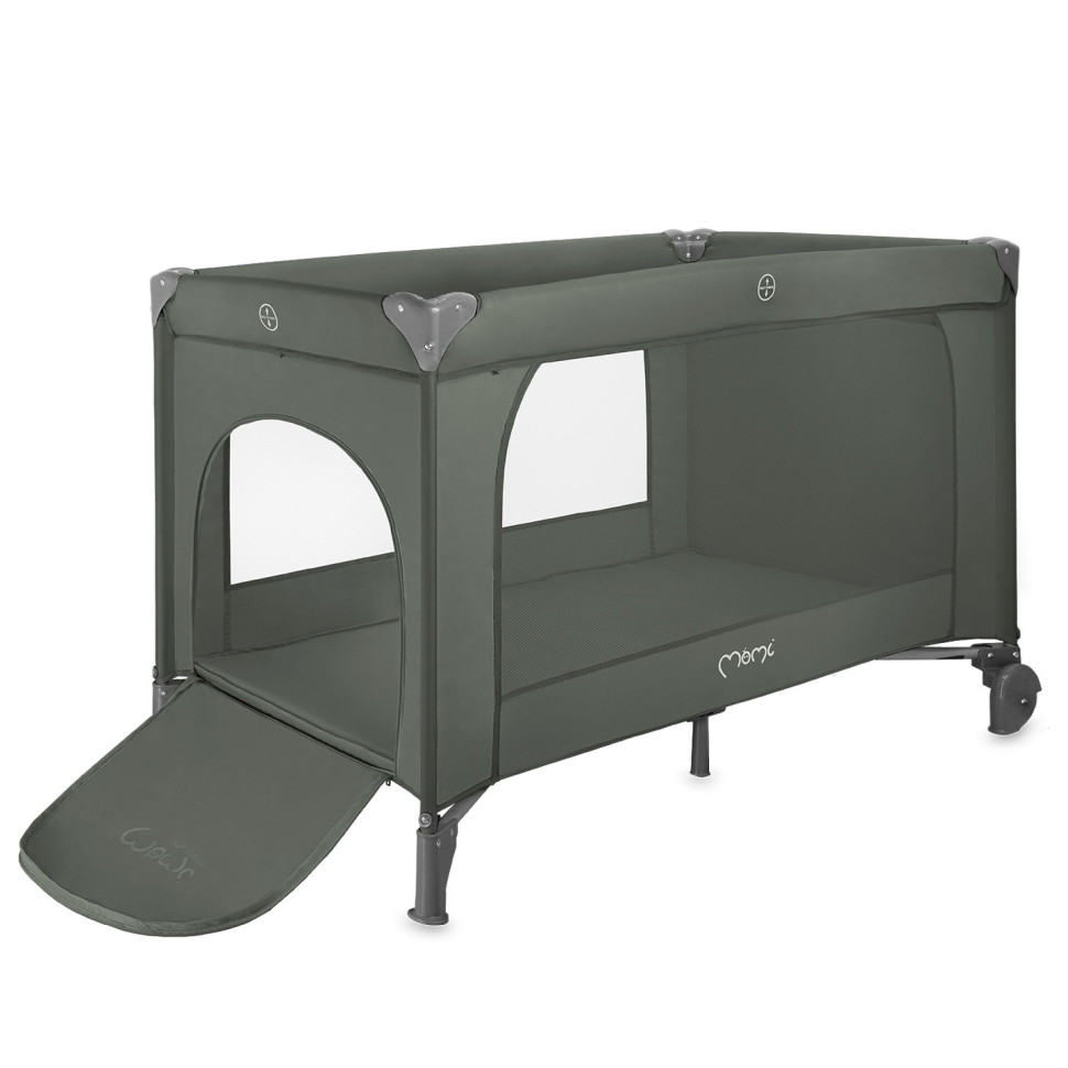 Детская кровать-манеж BELOVE PLUS MoMi LOZE00025 dark green складная, с игрушками
