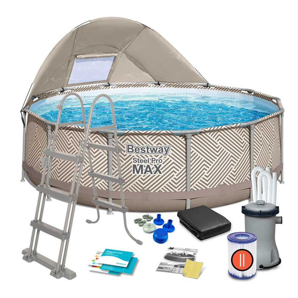 Бассейн каркасный круглый Bestway 561FY 396х107 см, 11133 л, фильр-насос