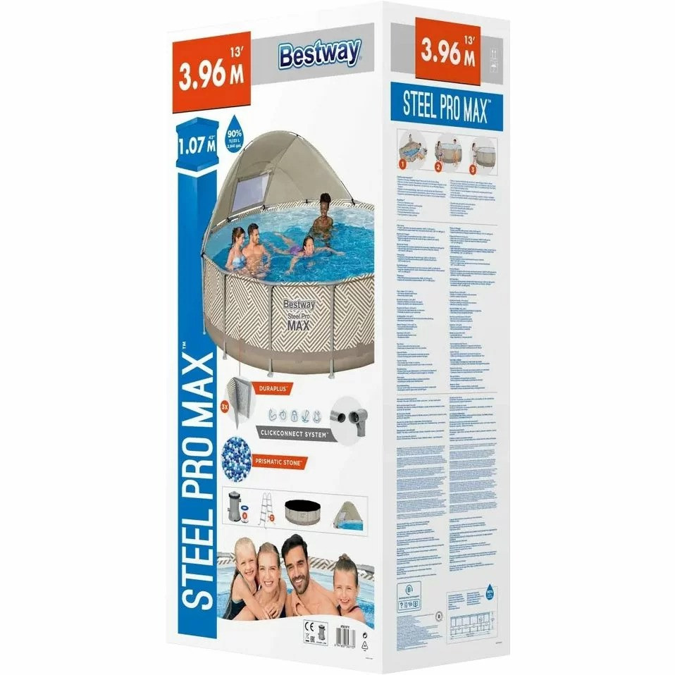 Бассейн каркасный круглый Bestway 561FY 396х107 см, 11133 л, фильр-насос