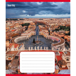 Тетрадь ученическая "Панорама города" Leader 012-510201C-3 в косую линию, 12 листов