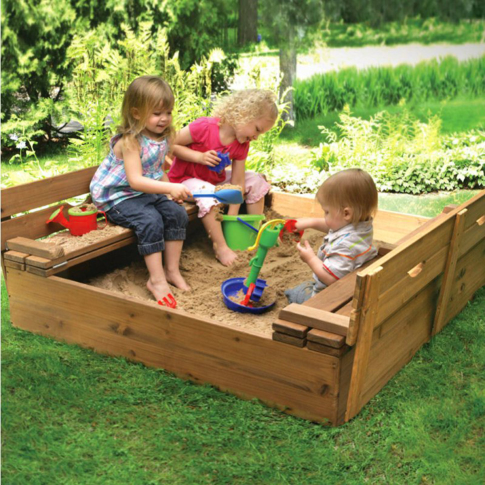 Детская песочница-3 SportBaby с крышкой 145х145 см