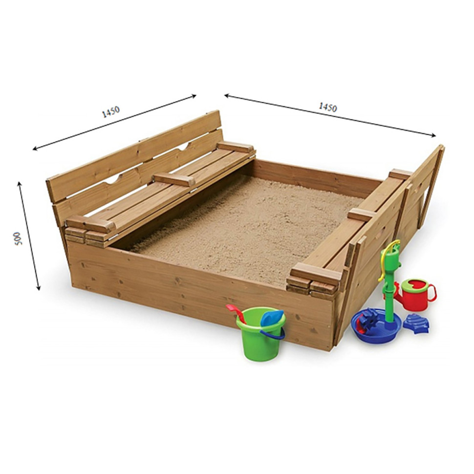Детская песочница-3 SportBaby с крышкой 145х145 см