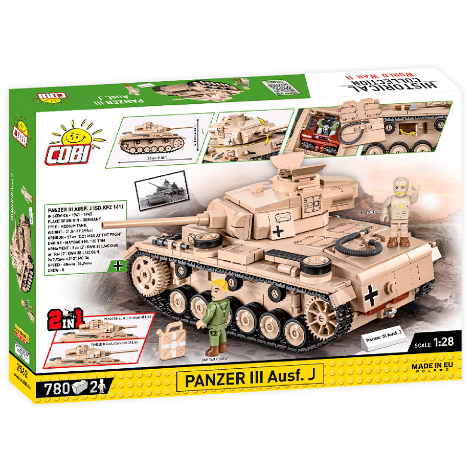 Конструктор Танк Panzer III Друга Світова Війна COBI COBI-2562, 780 деталей