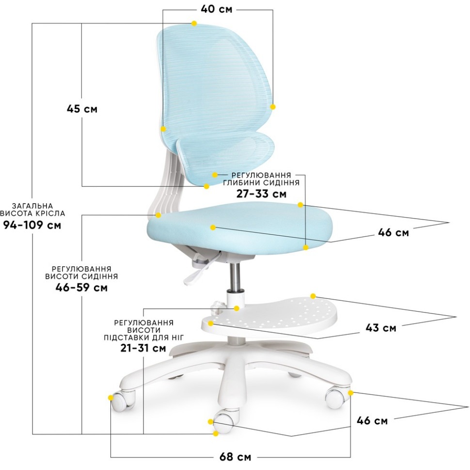 Дитяче крісло Sirius Air Evo-Kids Y- 605 KBL, Blue