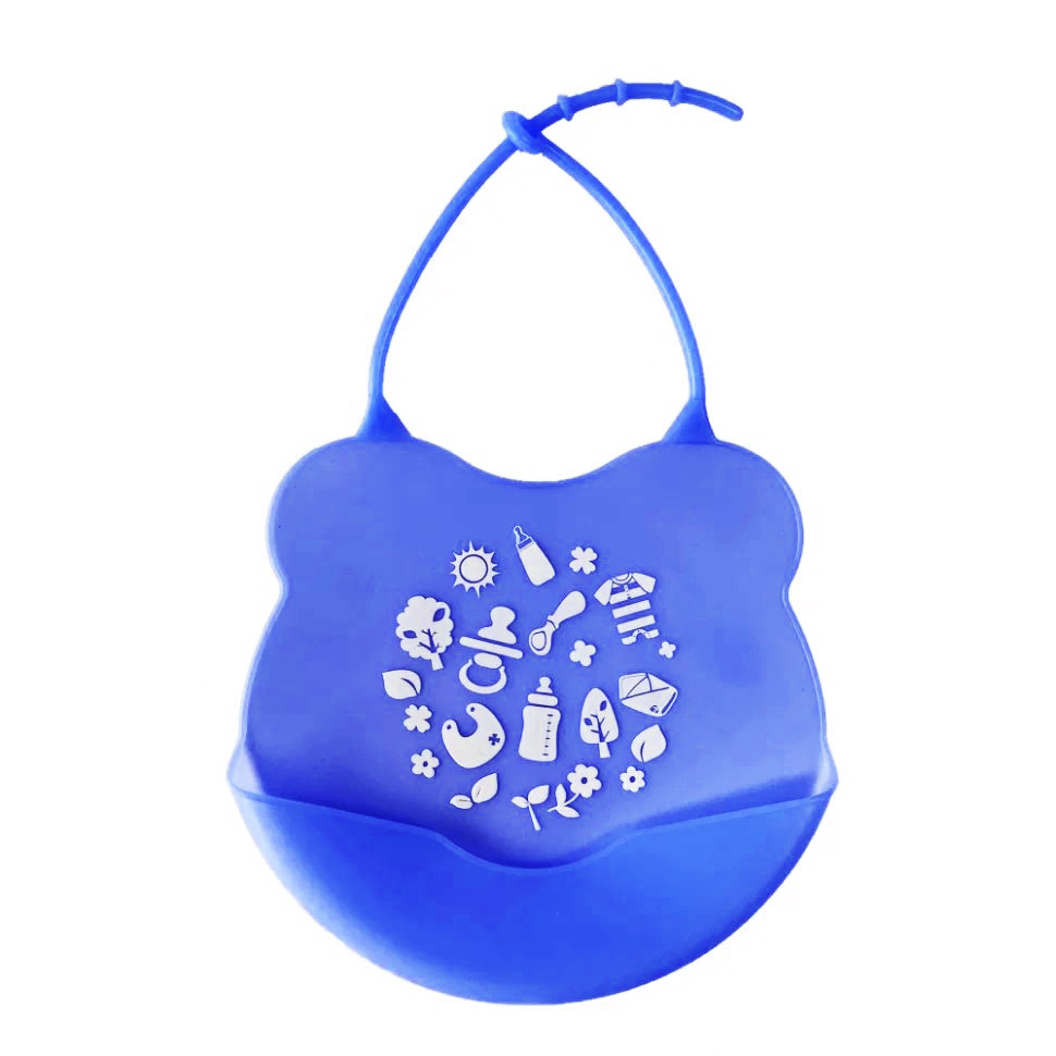 Дитячий слинявчик Міні Mega Zayka MGZ-0604 (Deep-Blue) силіконовий