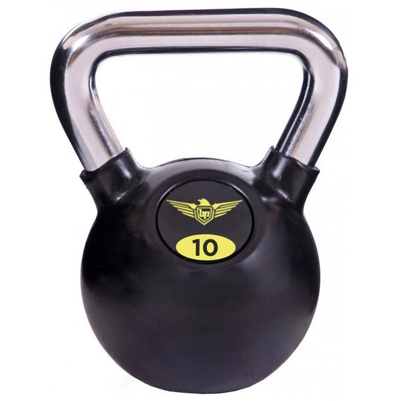 Обрезиненная гиря FDS-21-10GR Fitnessport 10209FS, ручка хромированная 10 кг