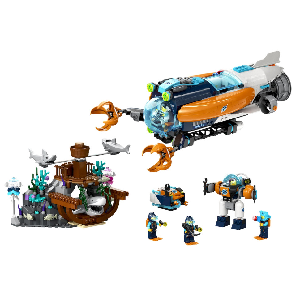 Конструктор Подлодка для глубоководных исследований City Exploration LEGO 60379, 842 детали