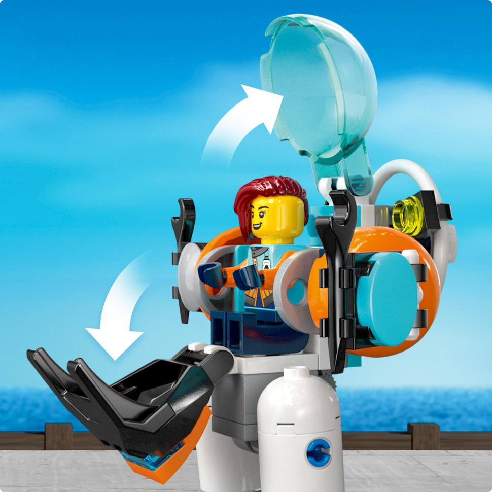 Конструктор Подлодка для глубоководных исследований City Exploration LEGO 60379, 842 детали