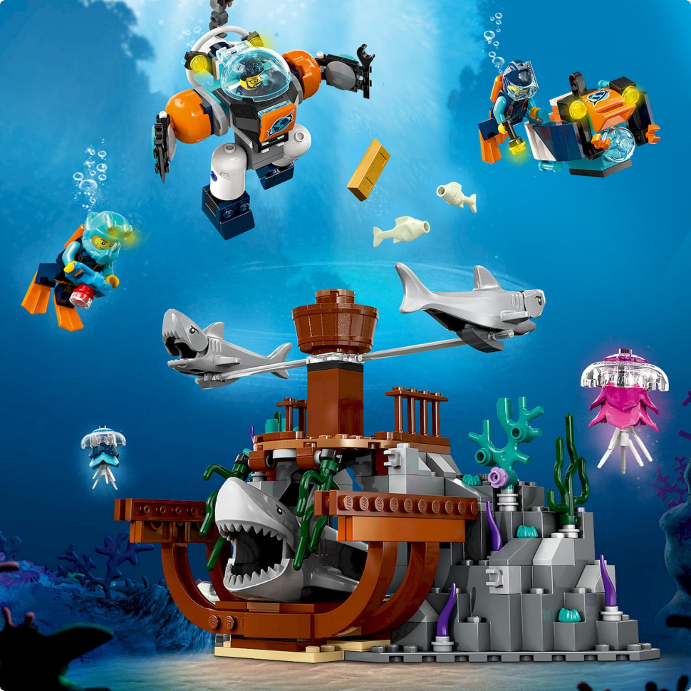 Конструктор Подлодка для глубоководных исследований City Exploration LEGO 60379, 842 детали