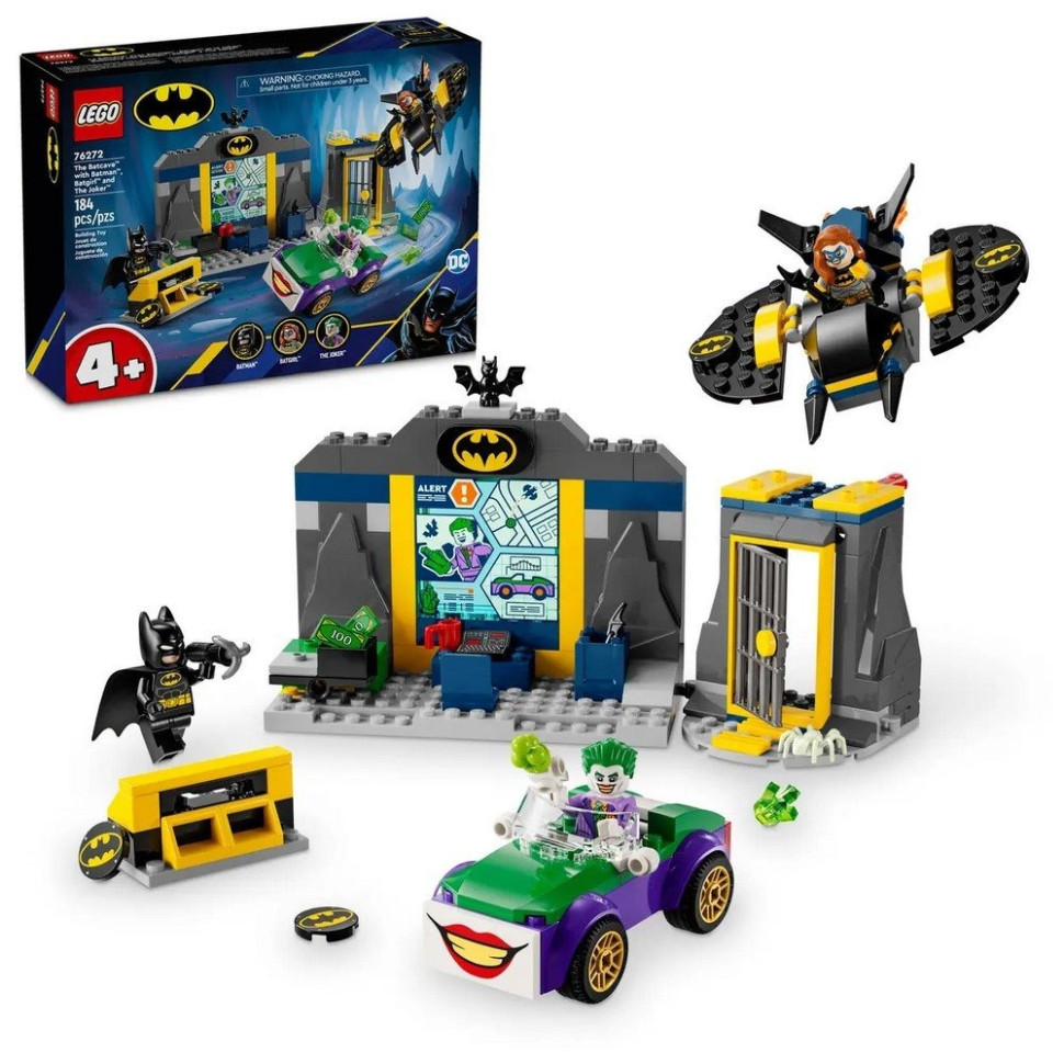 Конструктор «Пещера Бэтмена с Бэтменом, Бэтгёрл и Джокером LEGO 76272, 184 деталей