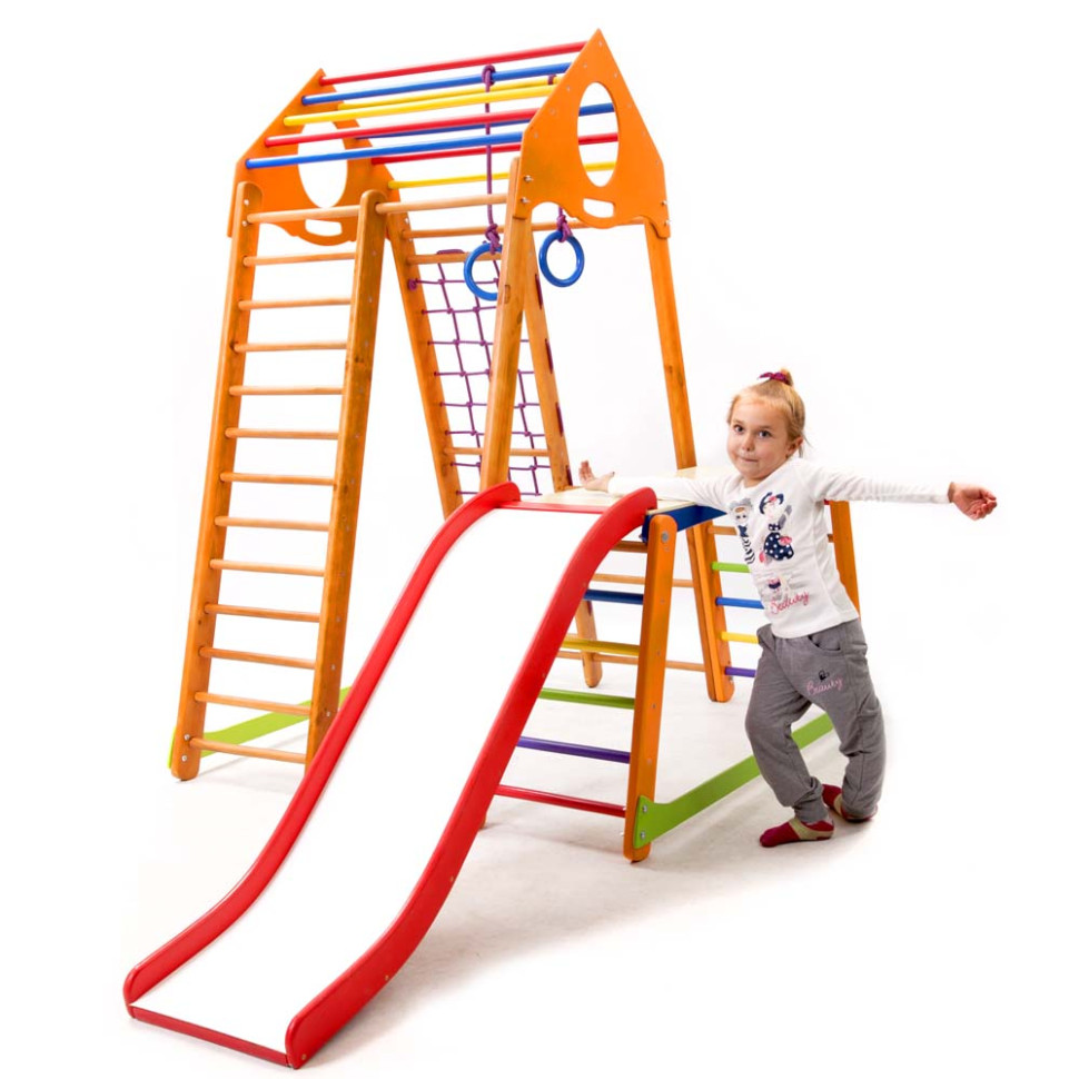 Дитячий спортивний комплекс SportBaby BambinoWood Plus 1-1 з гіркою