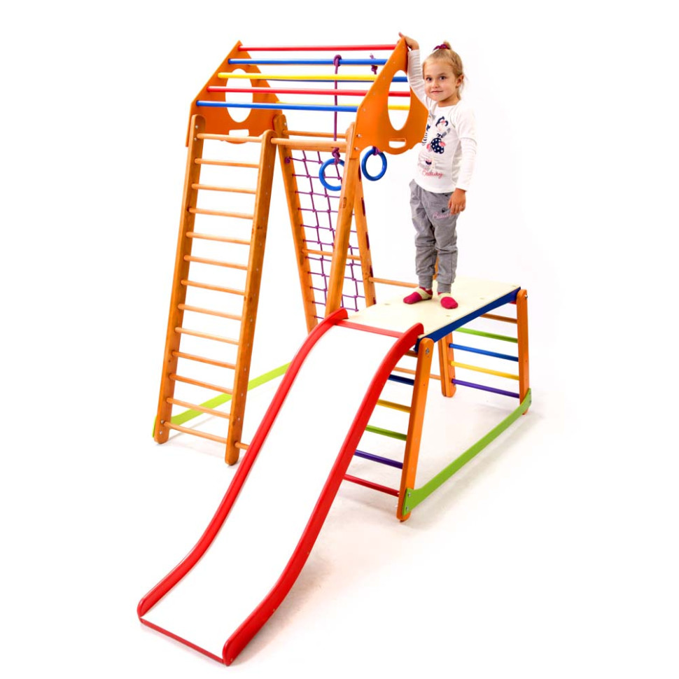Дитячий спортивний комплекс SportBaby BambinoWood Plus 1-1 з гіркою