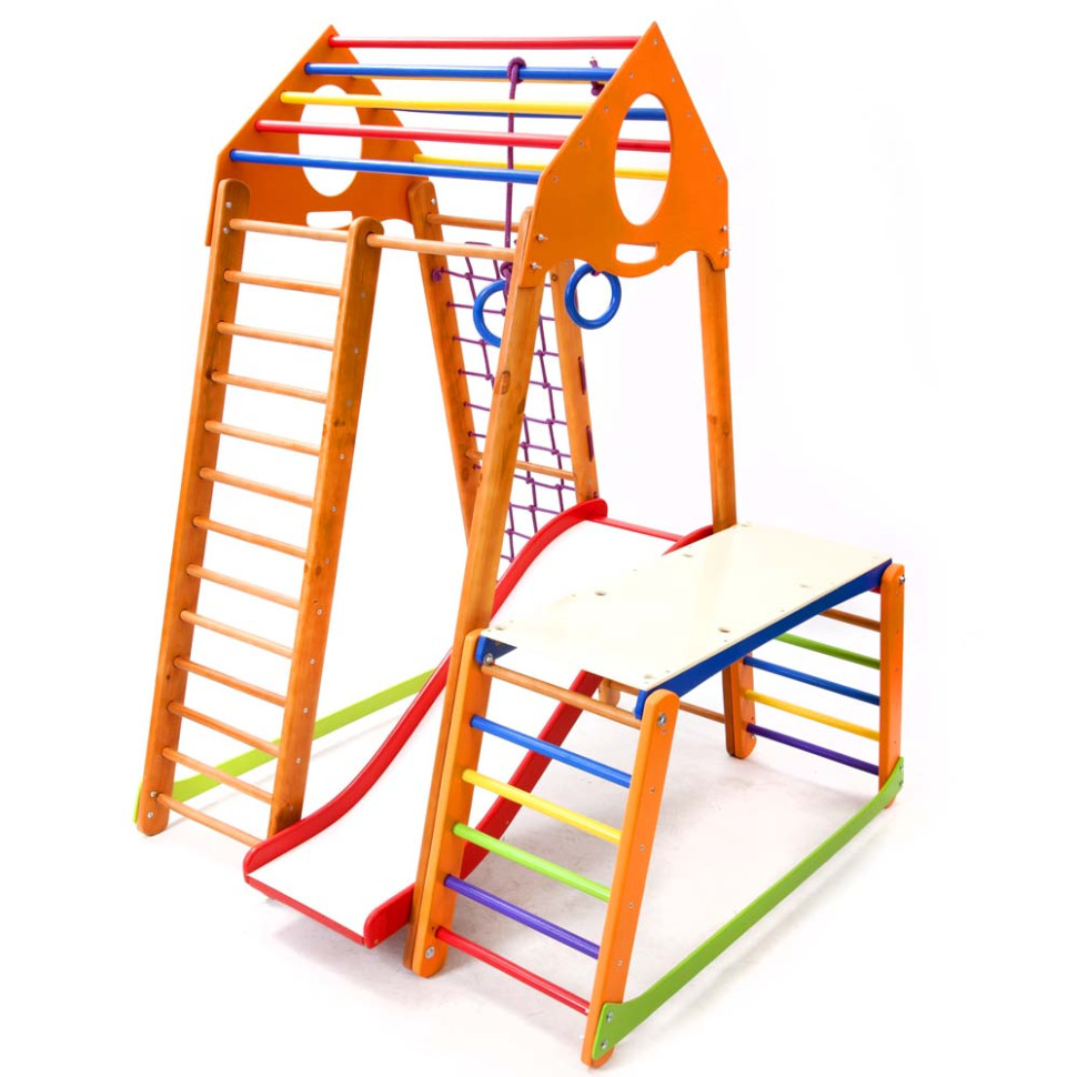 Дитячий спортивний комплекс SportBaby BambinoWood Plus 1-1 з гіркою