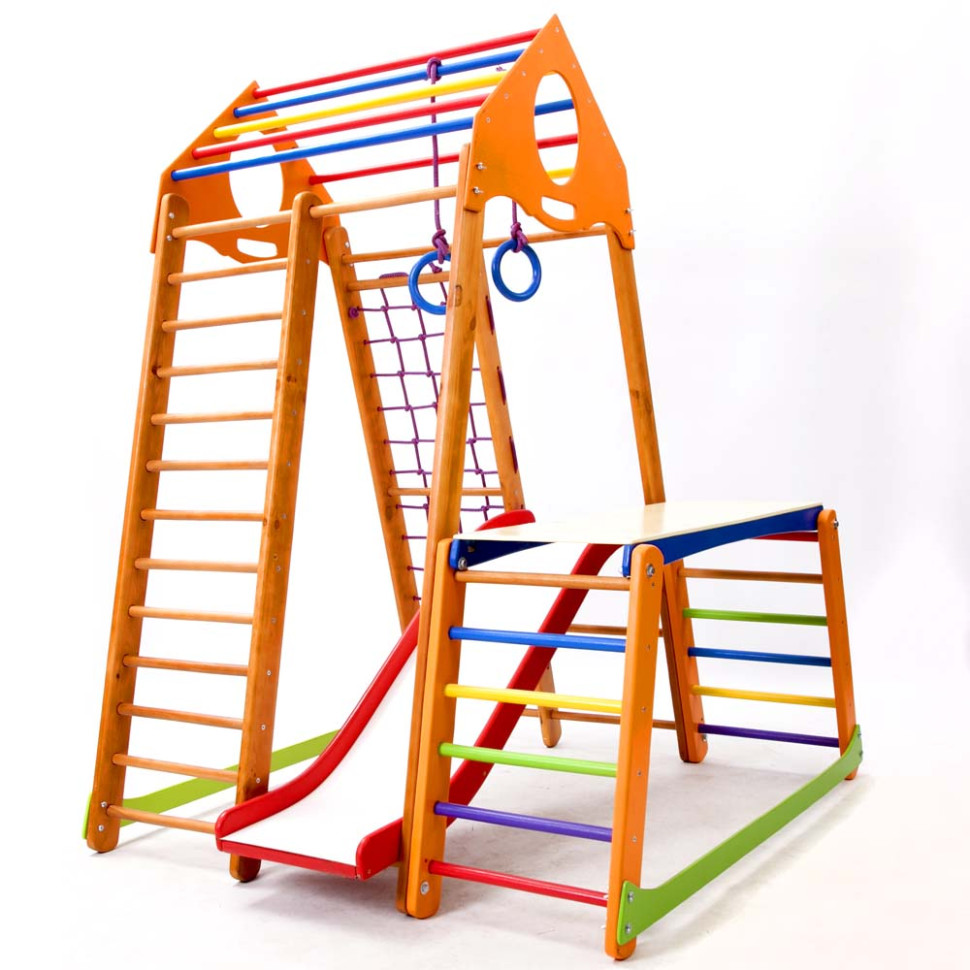 Дитячий спортивний комплекс SportBaby BambinoWood Plus 1-1 з гіркою