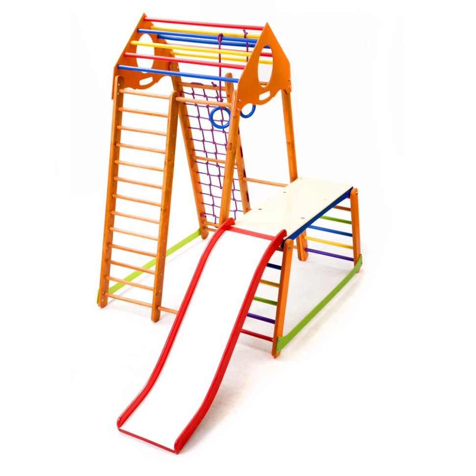 Дитячий спортивний комплекс SportBaby BambinoWood Plus 1-1 з гіркою