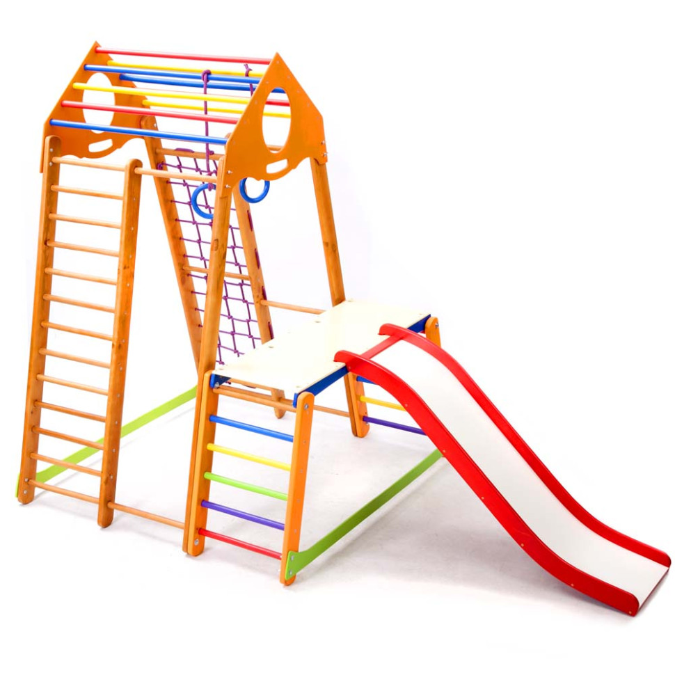 Дитячий спортивний комплекс SportBaby BambinoWood Plus 1-1 з гіркою