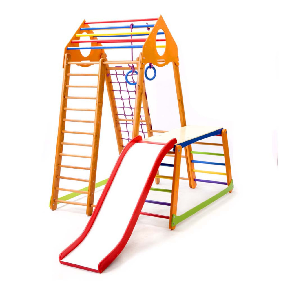 Дитячий спортивний комплекс SportBaby BambinoWood Plus 1-1 з гіркою