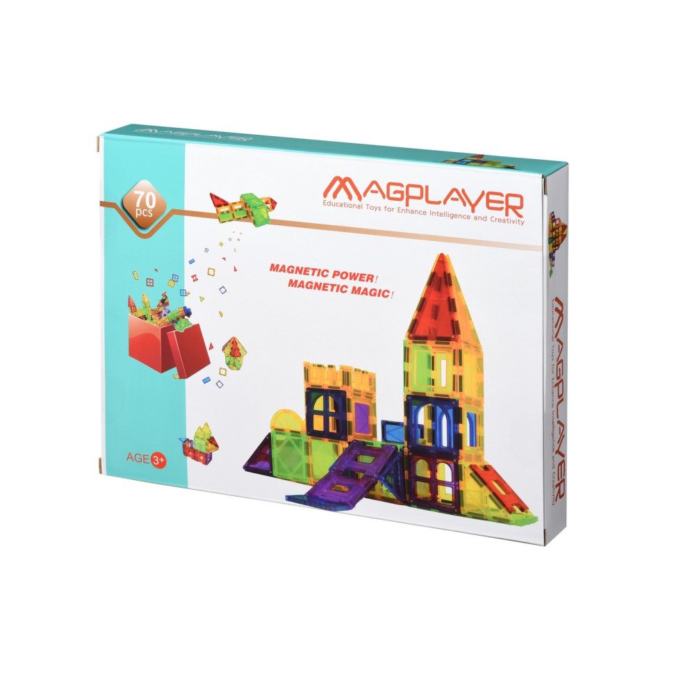 Конструктор Magplayer магнитные плитки 70 эл. MPL-70