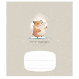 Зошит учнівський "Cute friends" Школярик 012-3292K-4 в клітинку, 12 аркушів