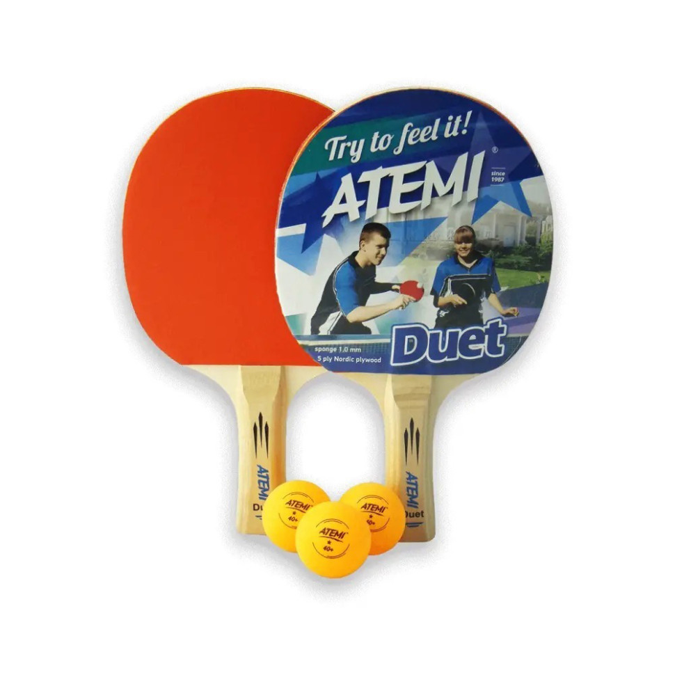 Набір для настільного тенісу Duet Atemi 4740152200212, (2 ракетки + 3 м'ячі)
