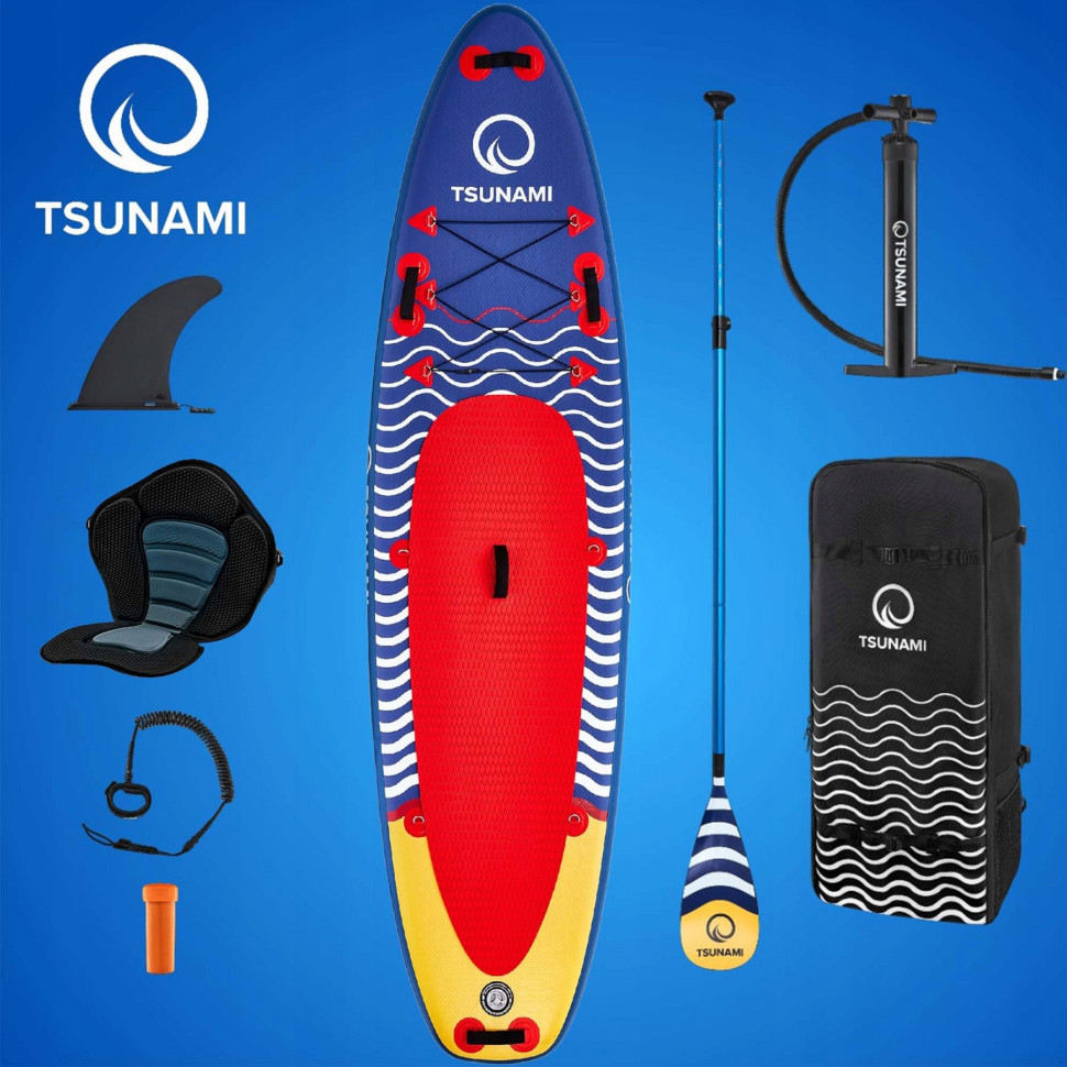 Надувная SUP доска Tsunami T04 с веслом Wave 350 см 