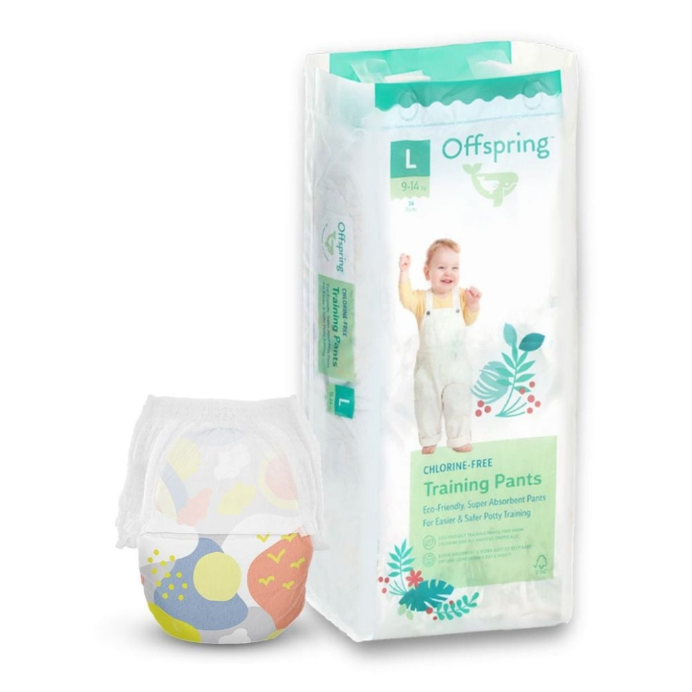 Трусики-подгузники для детей 9-14 кг Offspring DP-OI-FAP-L36P-SKY размер L 36 штук