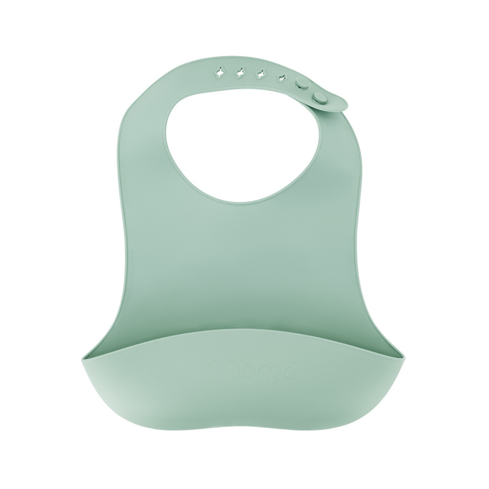 Детский набор посуды AMI MoMi AKCE00045 слюнявчик, столовые приборы, green