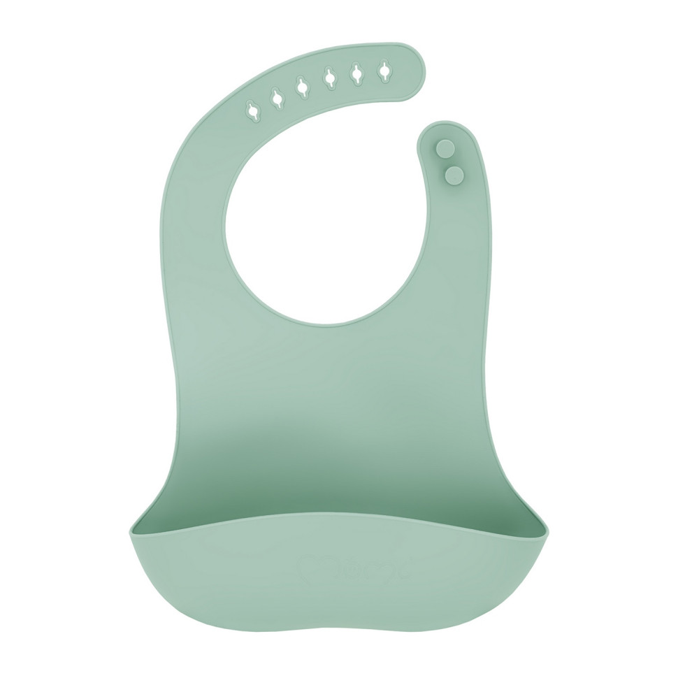 Детский набор посуды AMI MoMi AKCE00045 слюнявчик, столовые приборы, green